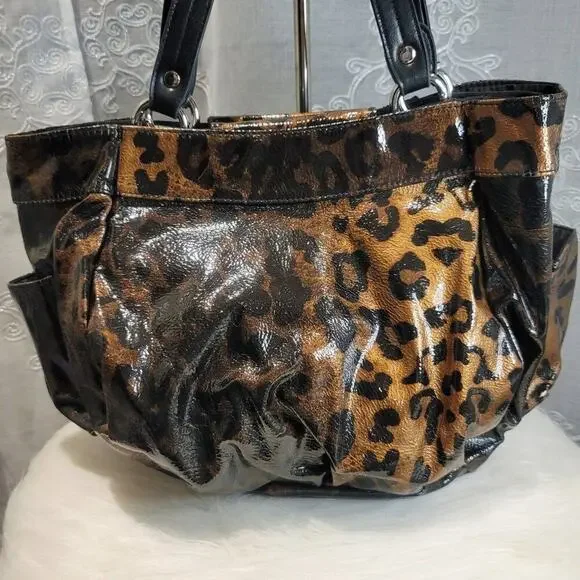Miche Lisa Demi Shell in Bronze and Black Patent Faux Leather Leopard Print - Picture 5 of 11
